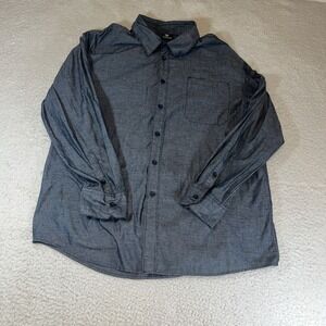 YAGO Button Up Shirt Men's 3XL Gray Long Sleeve Cotton Blend